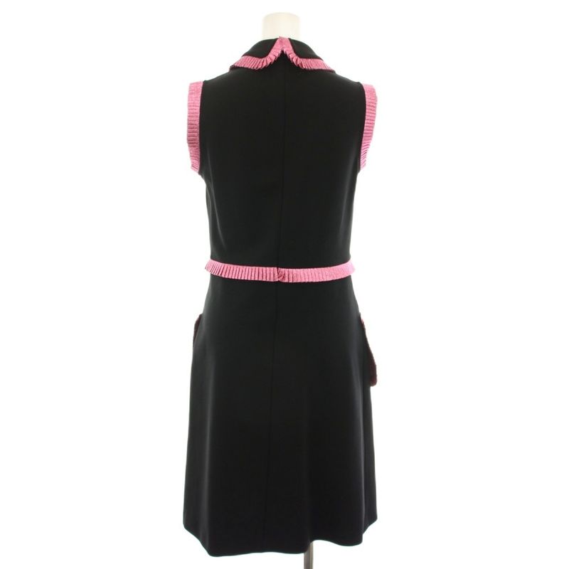 Gucci Pleated Trim Sleeveless Dress Pleated Trim Sleeveless Dress Knee Length