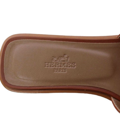 Hermes Oran Sandals Flat Leather 35.5 Brown KH