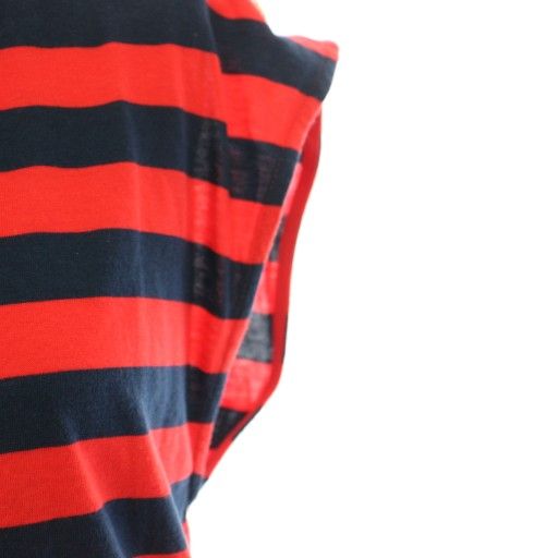 Gucci Cut And Sewn Blouse Short Sleeves French Sleeves Striped Pattern Logo