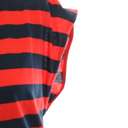 Gucci Cut And Sewn Blouse Short Sleeves French Sleeves Striped Pattern Logo