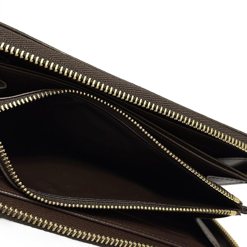 Louis Vuitton Long Wallet Damier Zippy Wallet N60015 Ebène
