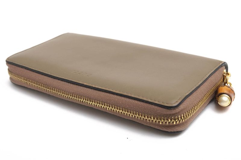 Gucci Women Wallet Women Leather Genuine Leather Beige 453158 Nymphaea Long