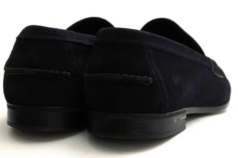 Prada Shoes Business Shoes Business Men Suede Leather Genuine Leather Navy