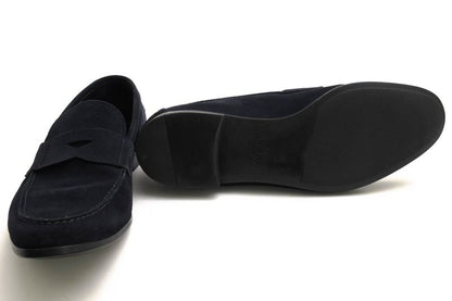 Prada Shoes Business Shoes Business Men Suede Leather Genuine Leather Navy