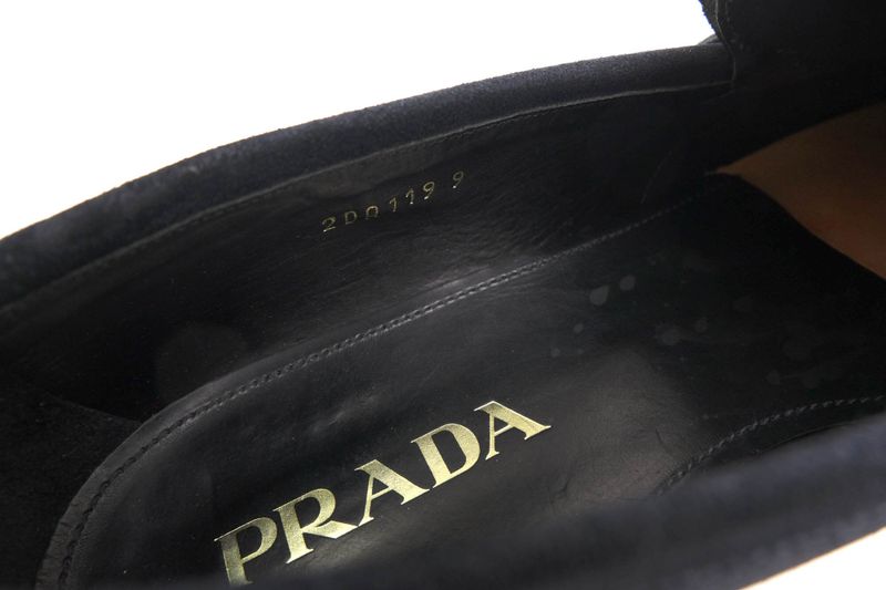 Prada Shoes Business Shoes Business Men Suede Leather Genuine Leather Navy