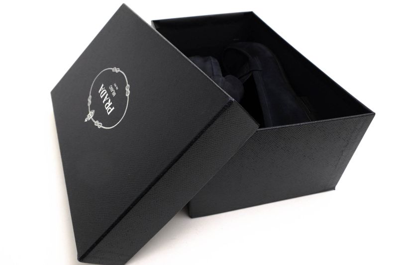 Prada Shoes Business Shoes Business Men Suede Leather Genuine Leather Navy