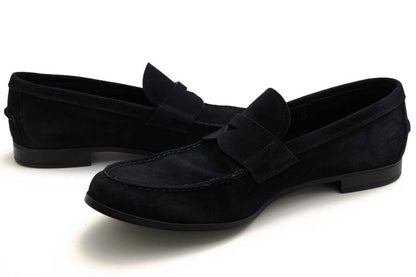 Prada Shoes Business Shoes Business Men Suede Leather Genuine Leather Navy