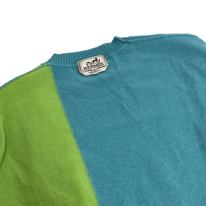 Hermes Short Sleeved Sweater Size S Men's - Yellow Green And Light Green