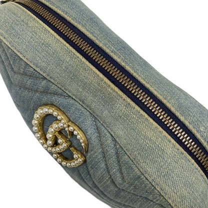 Gucci Shoulder Bag GG Marmont 447632 Light Blue And Blue Chain Shoulder/faux