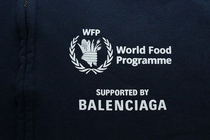 Balenciaga WFP World FOOD Programme NAVY L 770939 Tqvb7 Zip-up Hoodie Navy