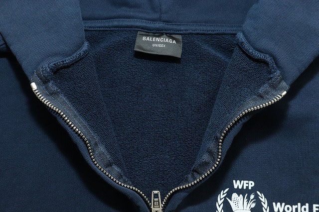 Balenciaga WFP World FOOD Programme NAVY L 770939 Tqvb7 Zip-up Hoodie Navy