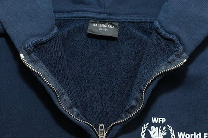 Balenciaga WFP World FOOD Programme NAVY L 770939 Tqvb7 Zip-up Hoodie Navy