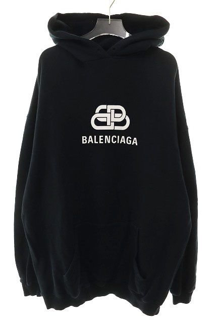 Balenciaga BB LOGO Printed Hoodie Black M 570792 Tev19 BB Logo Print Hoodie