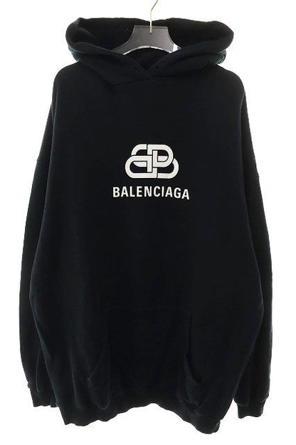 Balenciaga BB LOGO Printed Hoodie Black M 570792 Tev19 BB Logo Print Hoodie