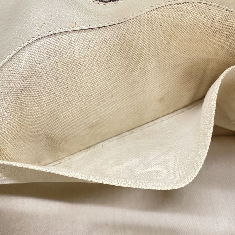 Gucci Tote Bag GG Canvas Horsebit 623694 Canvas Brown White Gold Hardware