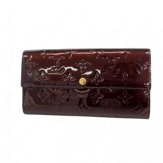 Louis Vuitton Vernis Portefeuille Sarah M93524 Amarante Women's Long Wallet