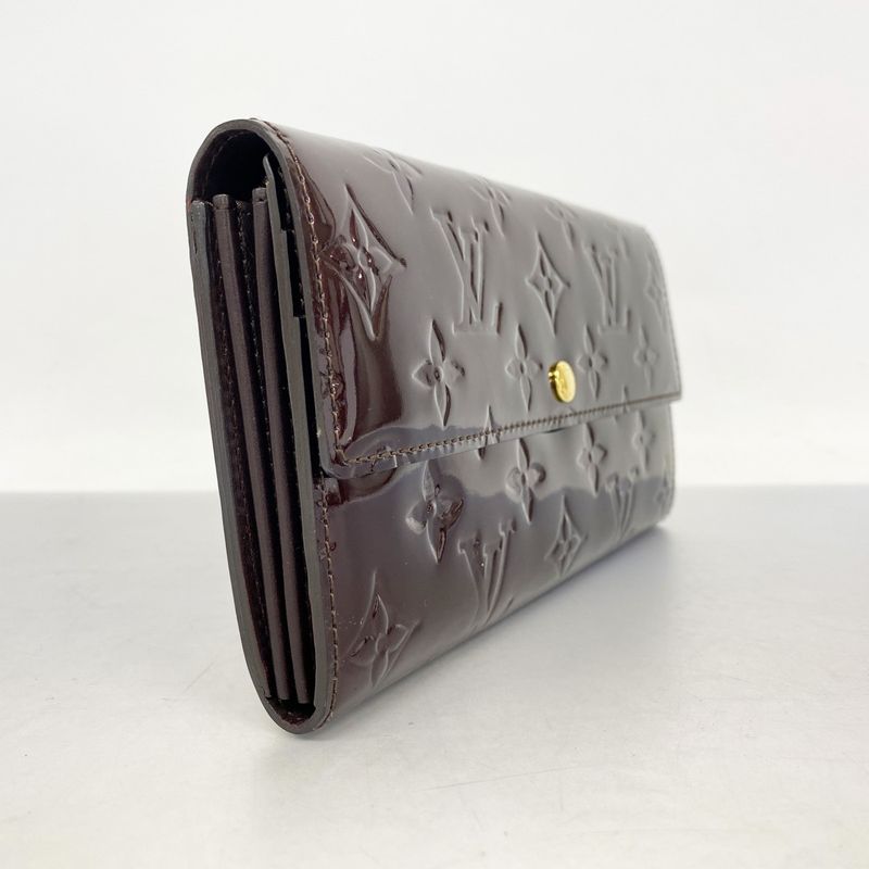 Louis Vuitton Vernis Portefeuille Sarah M93524 Amarante Women's Long Wallet