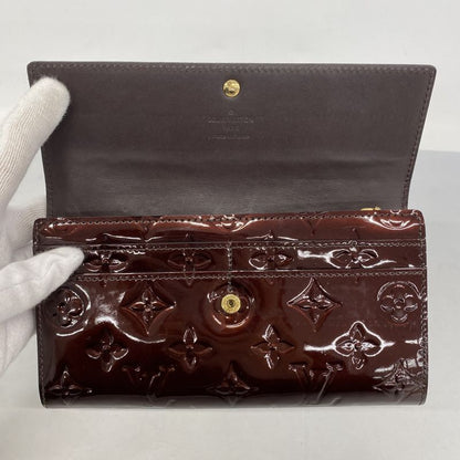 Louis Vuitton Vernis Portefeuille Sarah M93524 Amarante Women's Long Wallet