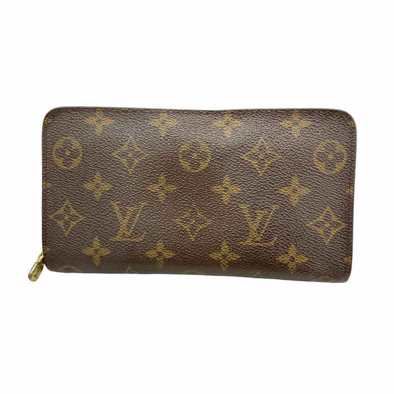 Louis Vuitton Long Wallet Monogram Porte Monnaie Zip M61727 Brown Men Women