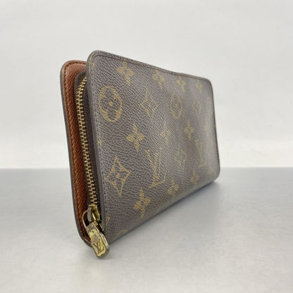 Louis Vuitton Long Wallet Monogram Porte Monnaie Zip M61727 Brown Men Women