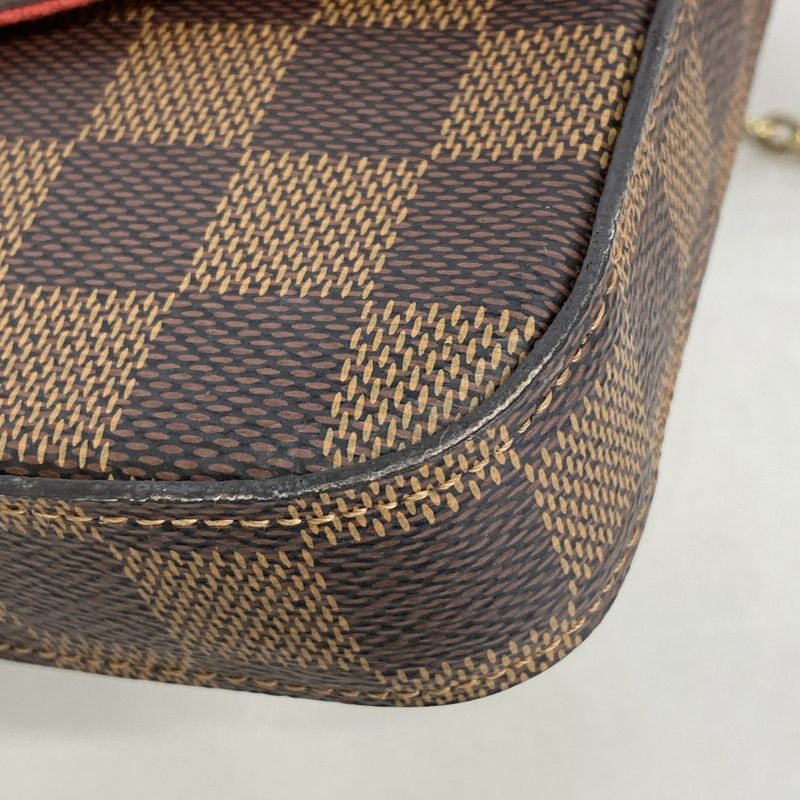 Louis Vuitton Shoulder Wallet Damier Pochette Felicie N40492 Ebène Women