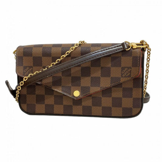 Louis Vuitton Shoulder Wallet Damier Pochette Felicie N40492 Ebène Women