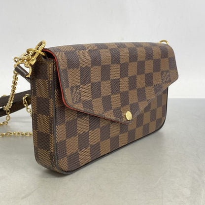 Louis Vuitton Shoulder Wallet Damier Pochette Felicie N40492 Ebène Women