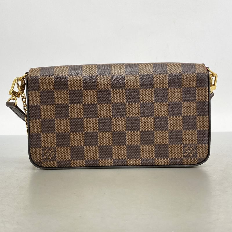 Louis Vuitton Shoulder Wallet Damier Pochette Felicie N40492 Ebène Women