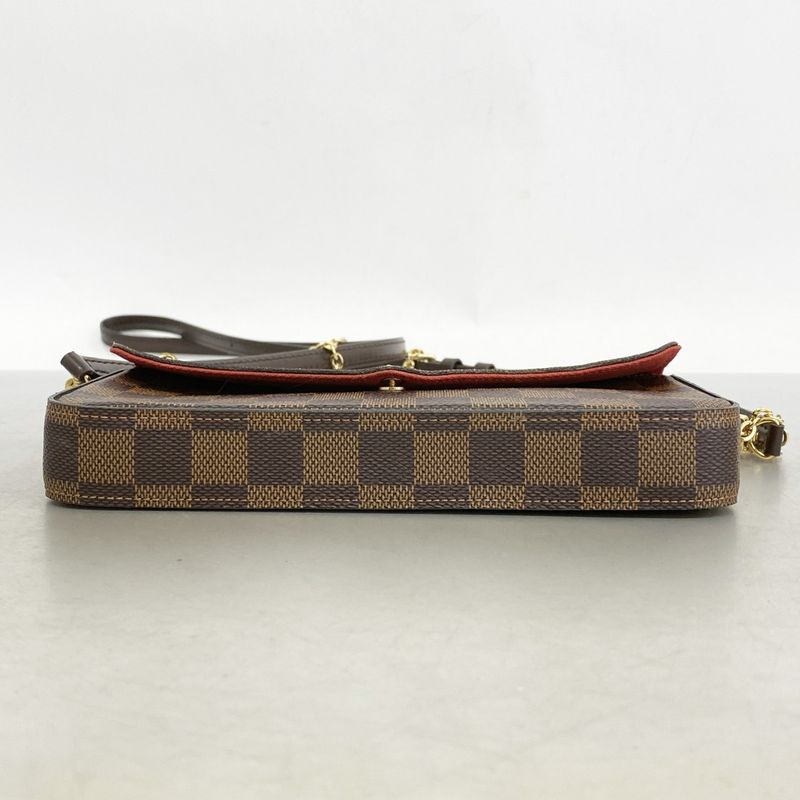 Louis Vuitton Shoulder Wallet Damier Pochette Felicie N40492 Ebène Women