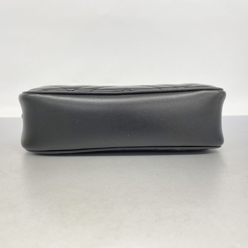 Gucci Shoulder Bag GG Marmont 447632 Leather Black Cles Deuce