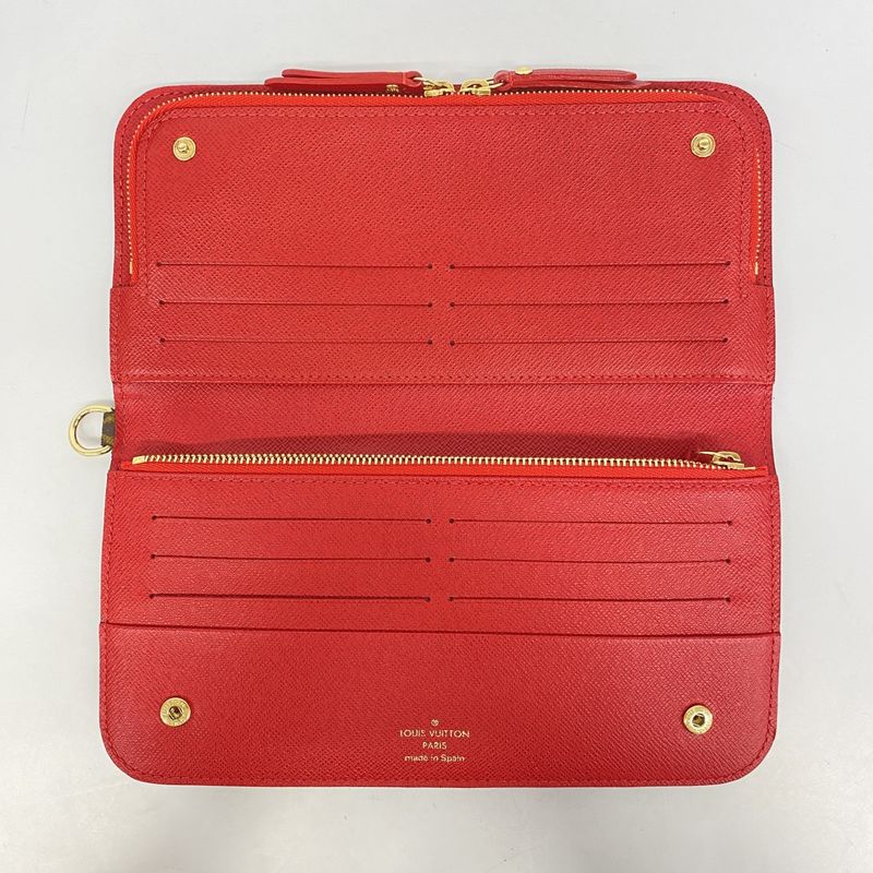 Louis Vuitton Long Wallet Monogram Portefeuille Antholite M60250 Rouge Ladies