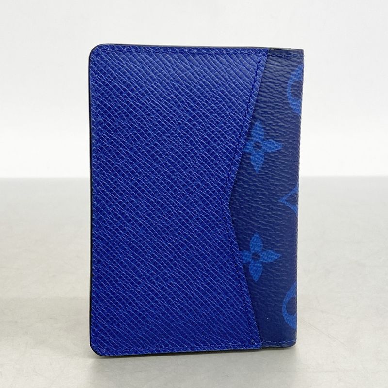Louis Vuitton Taiga Llama Organizer Du Poche M30301 Cobalt Men's Card Case