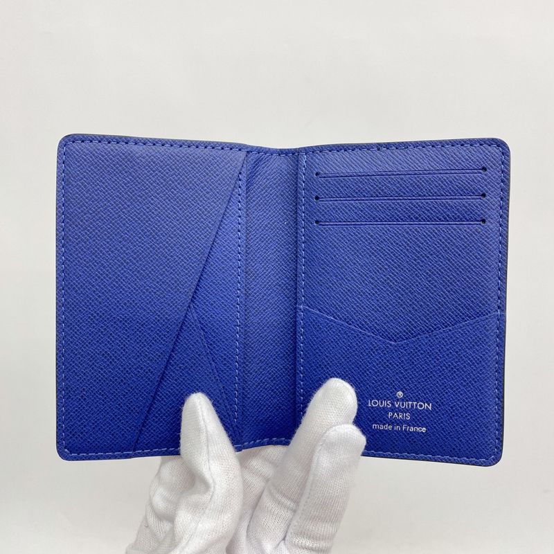 Louis Vuitton Taiga Llama Organizer Du Poche M30301 Cobalt Men's Card Case