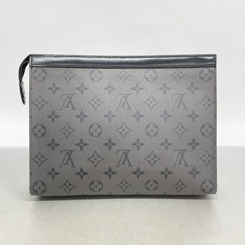 Louis Vuitton Monogram Eclipse Reverse Pochette Voyage M69535 Gray Black Men's