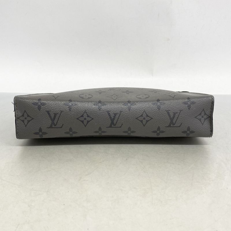 Louis Vuitton Monogram Eclipse Reverse Pochette Voyage M69535 Gray Black Men's