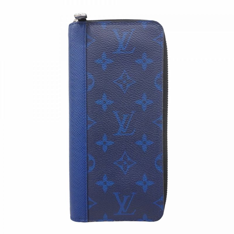 Louis Vuitton Long Wallet Taiga Llama Zippy Wallet Vertical M30447 Cobalt Men's
