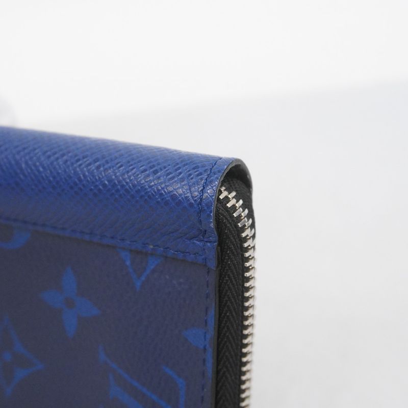 Louis Vuitton Long Wallet Taiga Llama Zippy Wallet Vertical M30447 Cobalt Men's