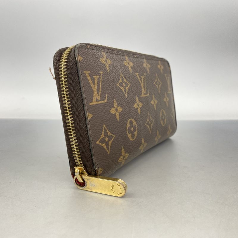 Louis Vuitton Long Wallet Monogram Zippy Wallet M41896 Brown Coquelicot Ladies