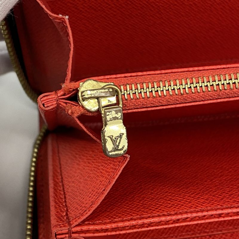 Louis Vuitton Long Wallet Monogram Zippy Wallet M41896 Brown Coquelicot Ladies