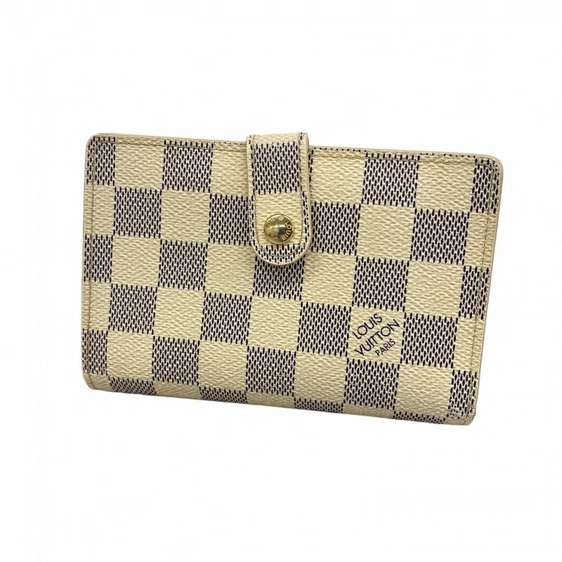 Louis Vuitton Wallet Damier Azure Portefeuille Viennois N61676 White Ladies