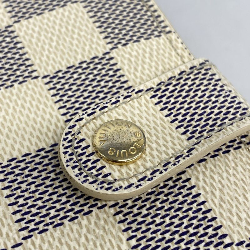 Louis Vuitton Wallet Damier Azure Portefeuille Viennois N61676 White Ladies