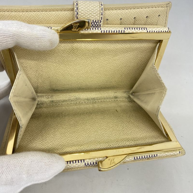 Louis Vuitton Wallet Damier Azure Portefeuille Viennois N61676 White Ladies
