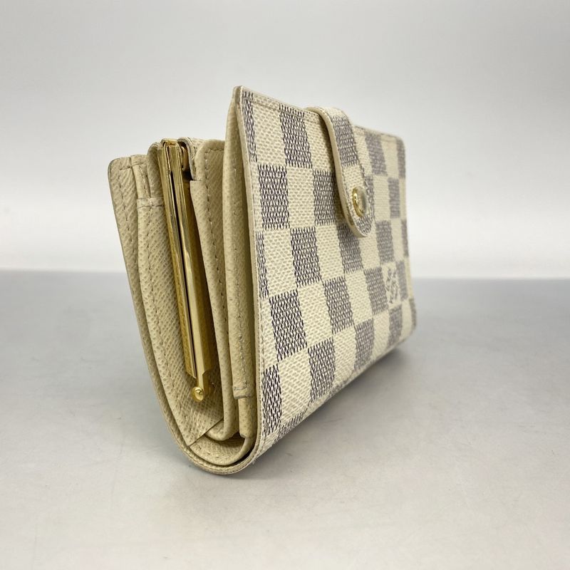 Louis Vuitton Wallet Damier Azure Portefeuille Viennois N61676 White Ladies