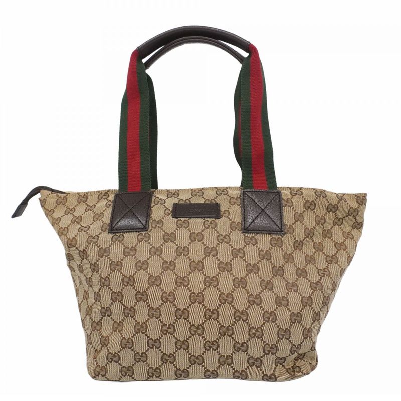 Gucci Tote Bag GG Canvas/sherry Line 131230 Canvas Brown Silver Hardware Women