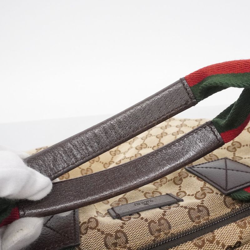 Gucci Tote Bag GG Canvas/sherry Line 131230 Canvas Brown Silver Hardware Women