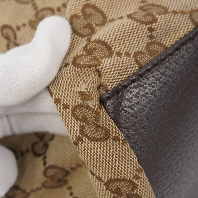 Gucci Tote Bag GG Canvas/sherry Line 131230 Canvas Brown Silver Hardware Women