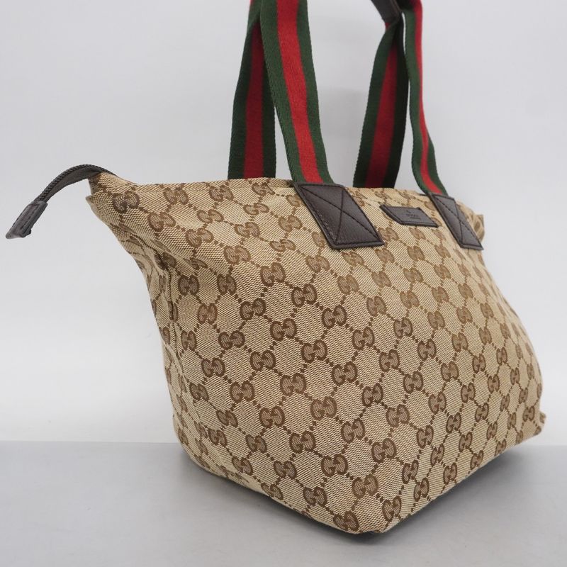 Gucci Tote Bag GG Canvas/sherry Line 131230 Canvas Brown Silver Hardware Women
