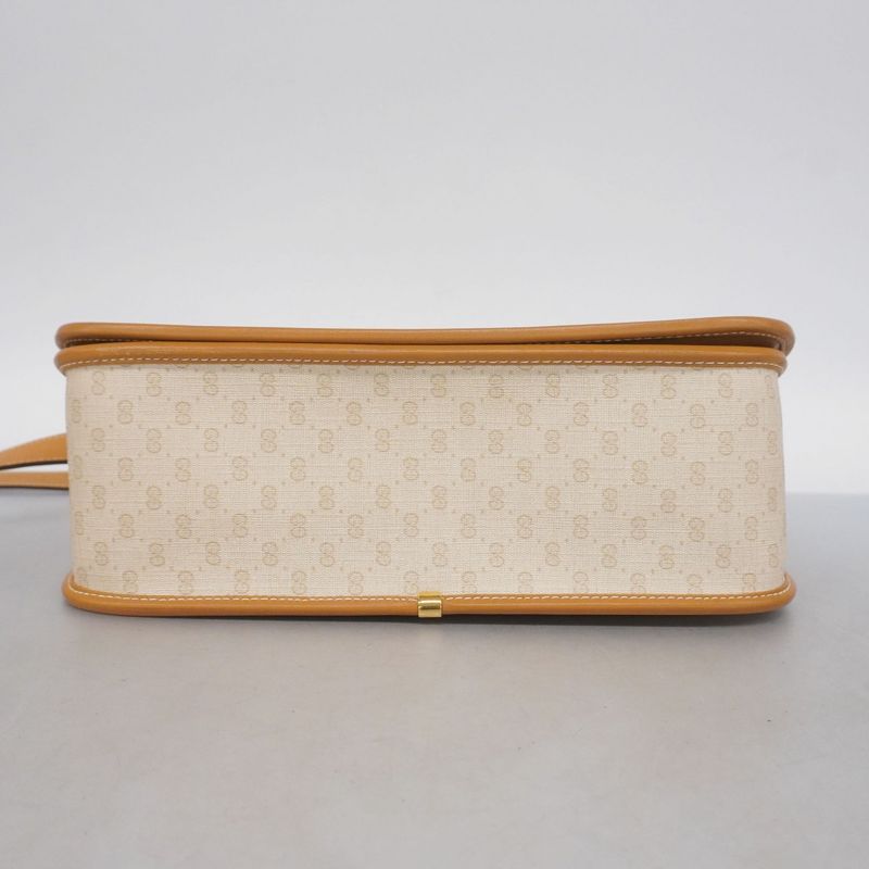 Gucci Shoulder Bag Micro GG Sherry Line 001 116 PVC Beige Gold Hardware Women
