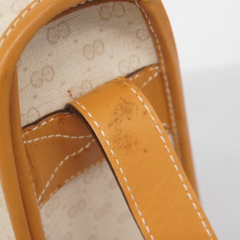 Gucci Shoulder Bag Micro GG Sherry Line 001 116 PVC Beige Gold Hardware Women