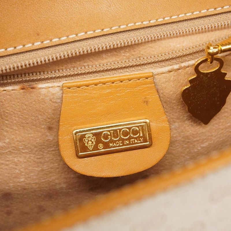 Gucci Shoulder Bag Micro GG Sherry Line 001 116 PVC Beige Gold Hardware Women